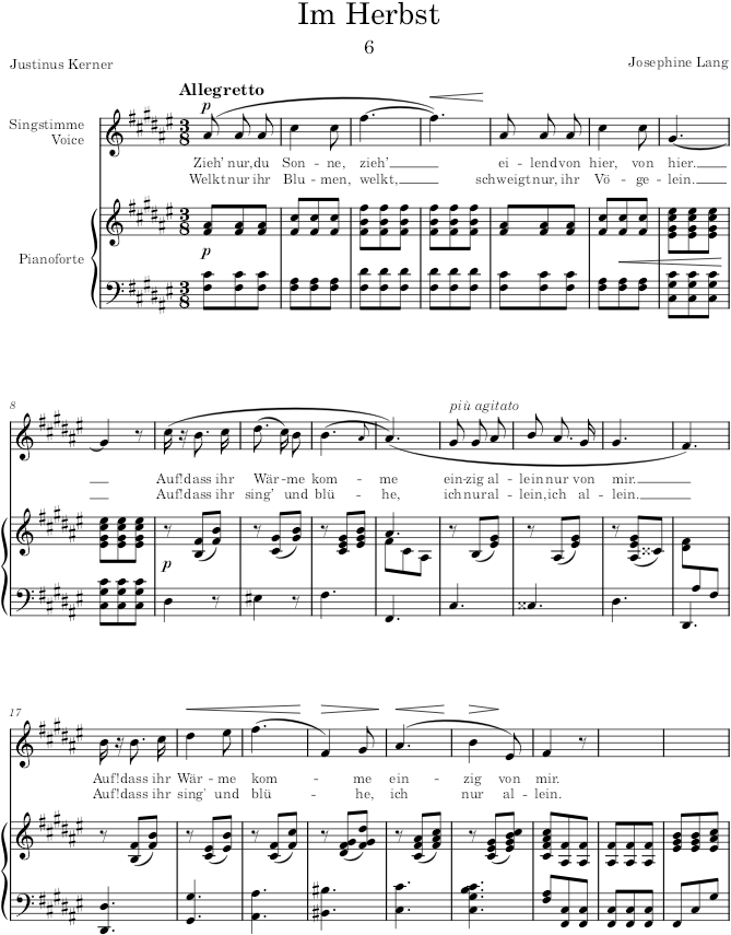 Im Herbst (6 Deutsche Lieder, Op.11) - Lang — first page preview