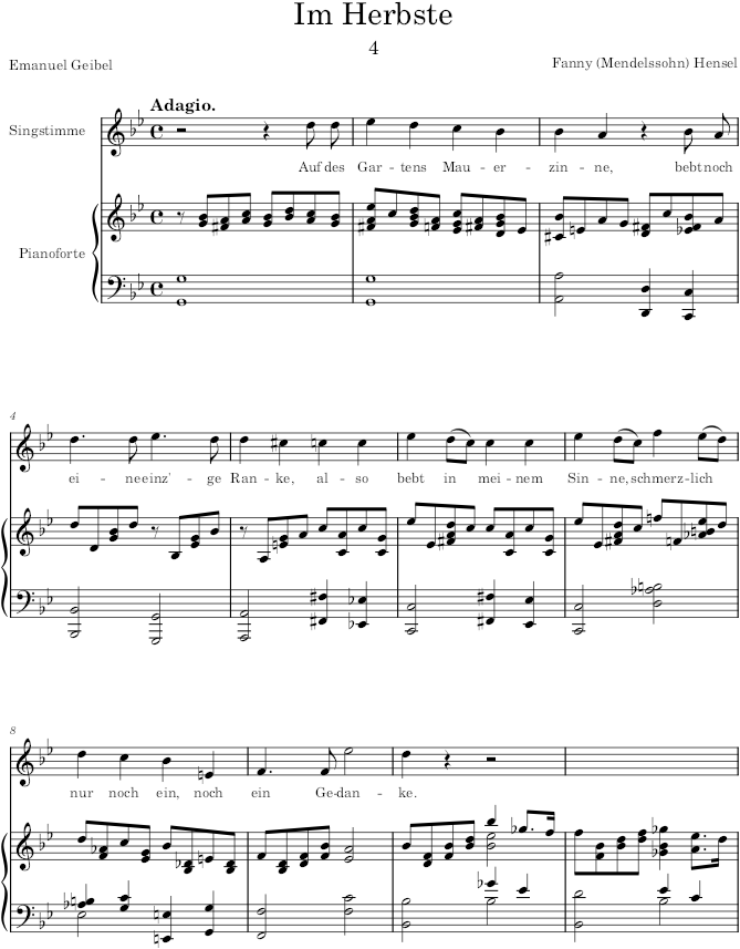 Im Herbste (5 Lieder, Op.10) - Hensel — first page preview
