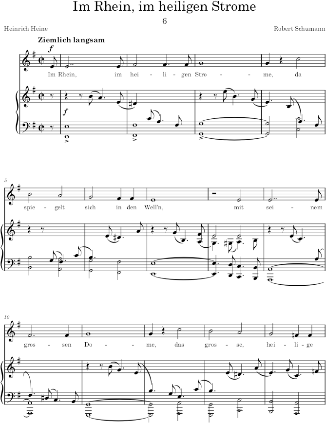 Im Rhein, im heiligen Strome (Dichterliebe, Op.48) - Schumann — first page preview