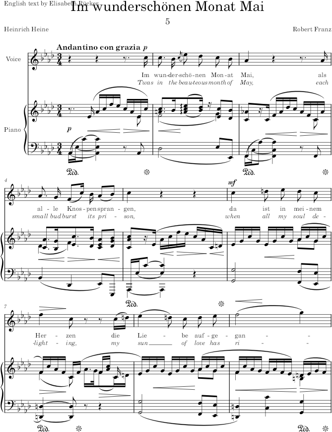 Im wunderschönen Monat Mai (6 Lieder, Op.25) - Franz — first page preview