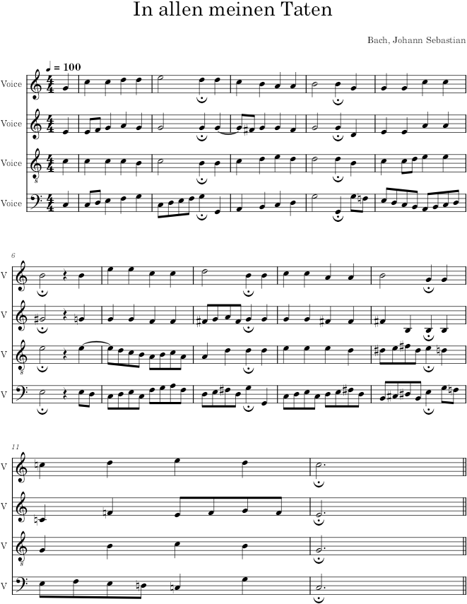 In allen meinen Taten, BWV 367 - Bach — first page preview
