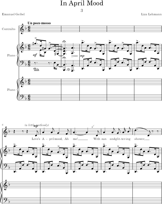 In April Mood (Songs of Love and Spring) - Lehmann — first page preview