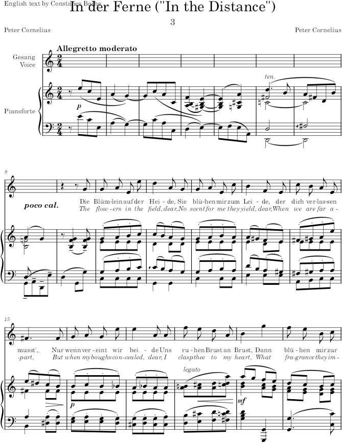 In der Ferne (An Bertha, Op.15) - Cornelius — first page preview