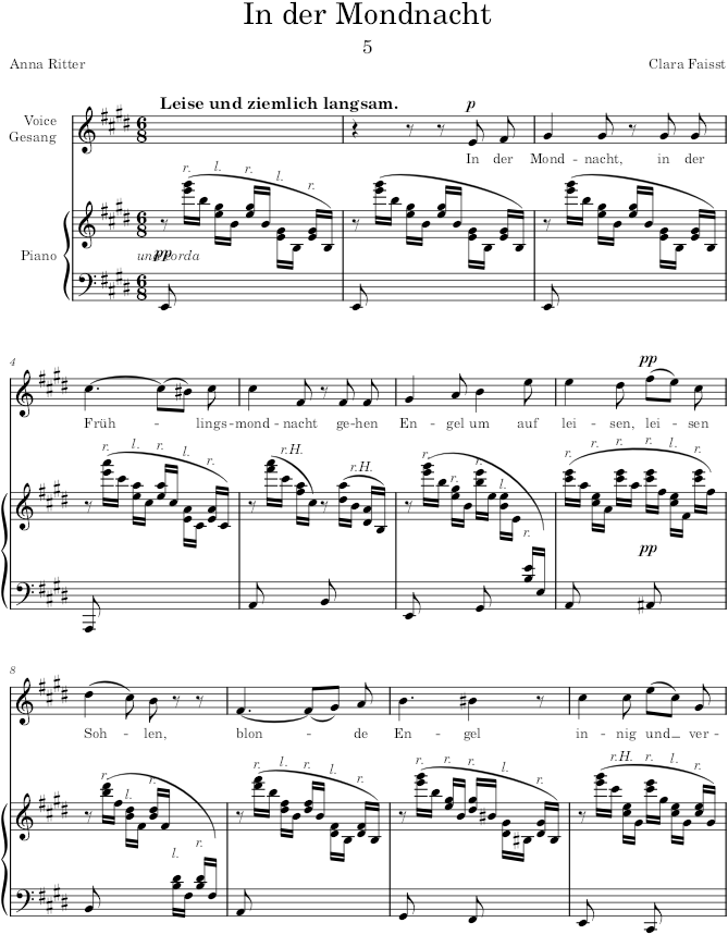 In der Mondnacht (5 Lieder, Op.3) - Faisst — first page preview