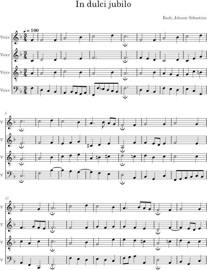 In dulci jubilo, BWV 368 - Bach — first page preview
