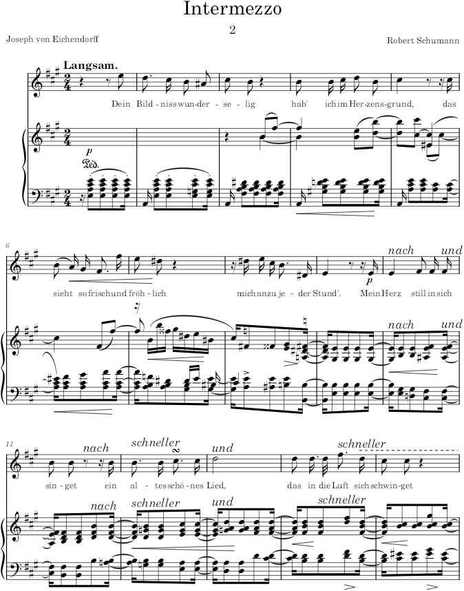 Intermezzo (Liederkreis, Op.39) - Schumann — first page preview