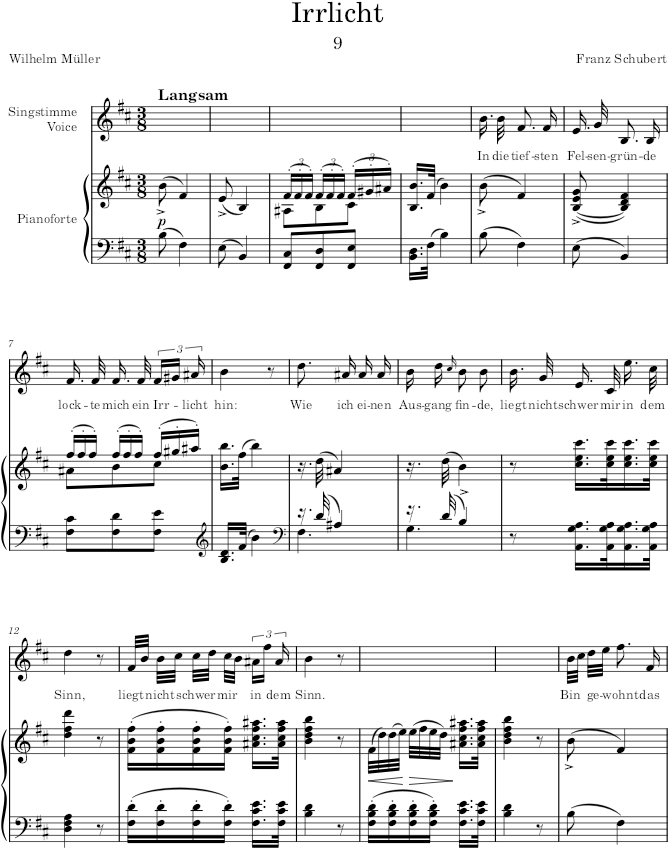 Irrlicht (Winterreise, D.911) - Schubert — first page preview
