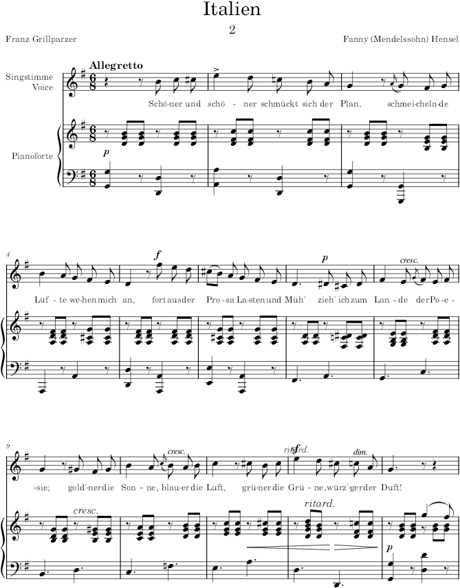 Italien (3 Songs) - Hensel — first page preview
