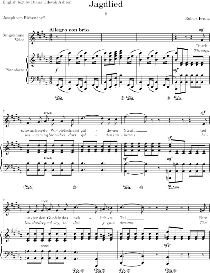 Jagdlied (12 Gesänge, Op.1) - Franz — first page preview
