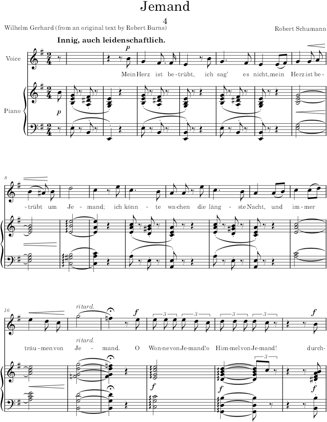 Jemand (Myrthen, Op.25) - Schumann — first page preview