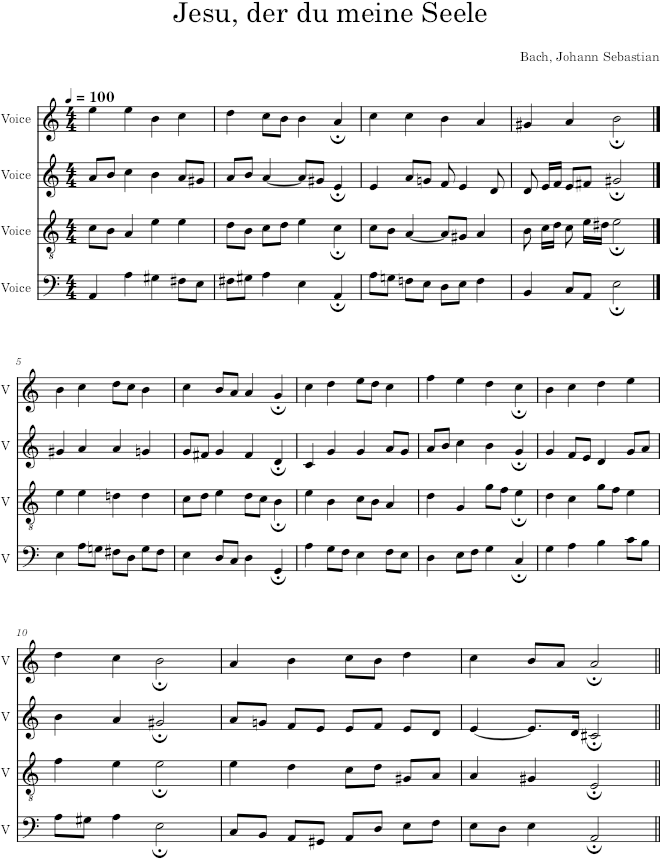 Jesu, der du meine Seele, BWV 352 - Bach — first page preview