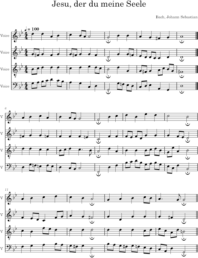 Jesu, der du meine Seele, BWV 353 - Bach — first page preview