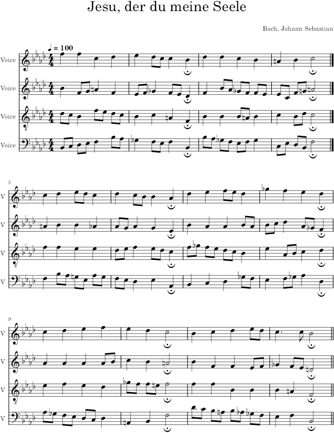 Jesu, der du meine Seele, BWV 354 - Bach — first page preview