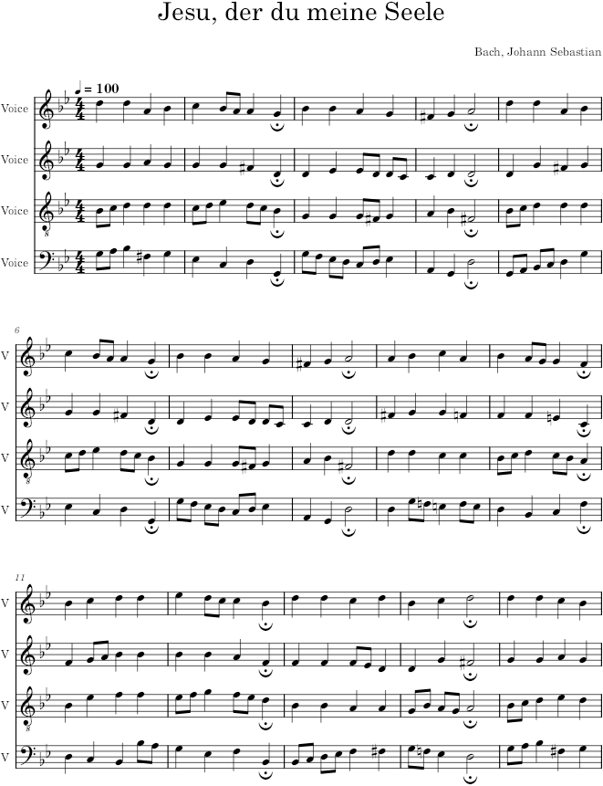 Jesu, der du meine Seele, BWV 78/7 - Bach — first page preview
