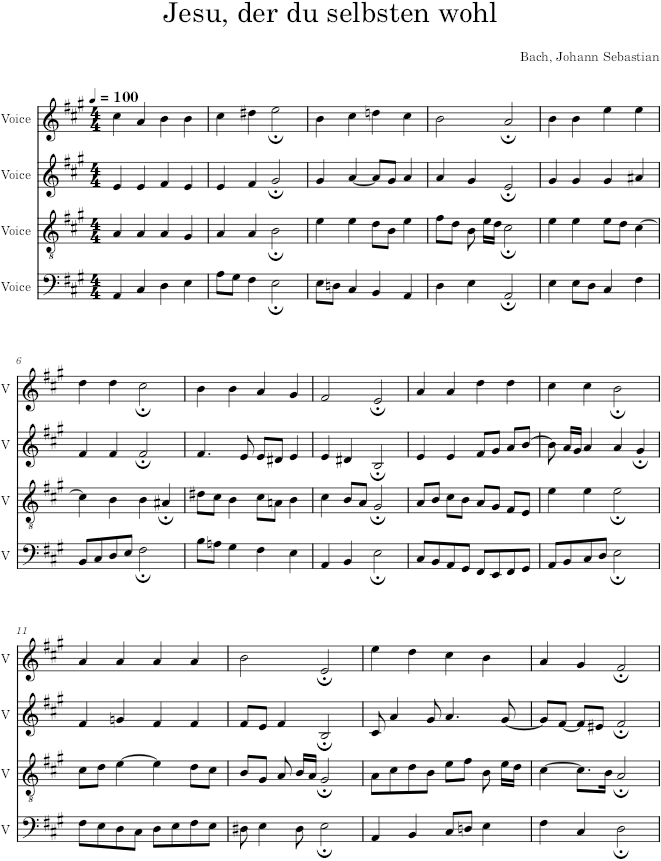 Jesu, der du selbsten wohl, BWV 355 - Bach — first page preview