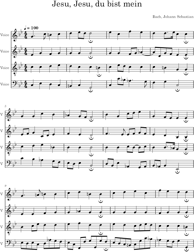 Jesu, Jesu, du bist mein, BWV 357 - Bach — first page preview