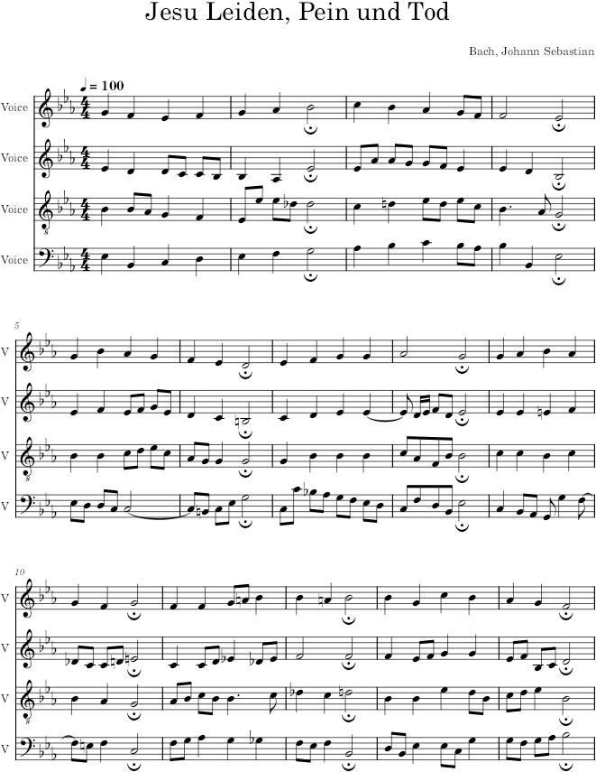 Jesu Leiden, Pein und Tod, BWV 159/5 - Bach — first page preview