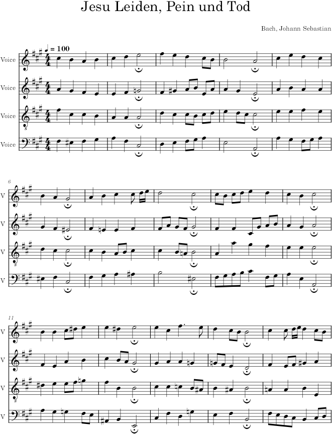 Jesu Leiden, Pein und Tod, BWV 245/14 - Bach — first page preview