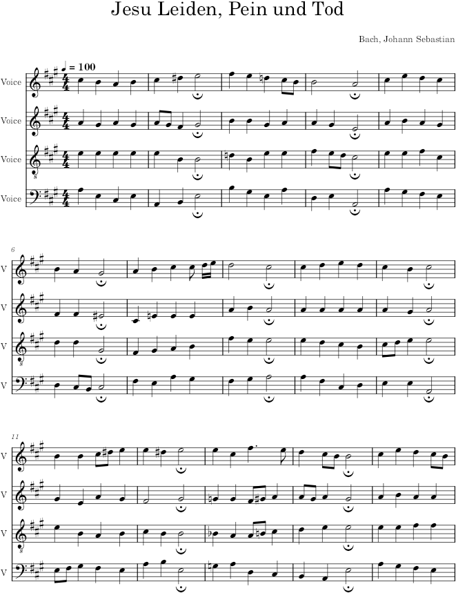 Jesu Leiden, Pein und Tod, BWV 245/28 - Bach — first page preview