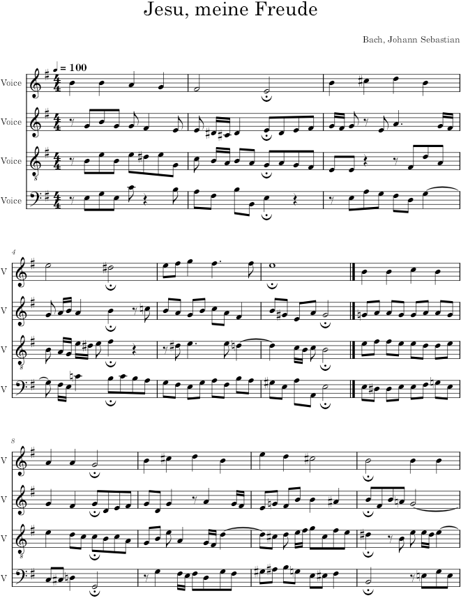 Jesu, meine Freude, BWV 227/7 - Bach — first page preview