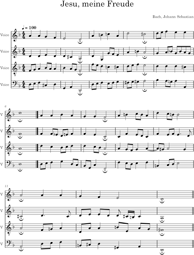 Jesu, meine Freude, BWV 358 - Bach — first page preview