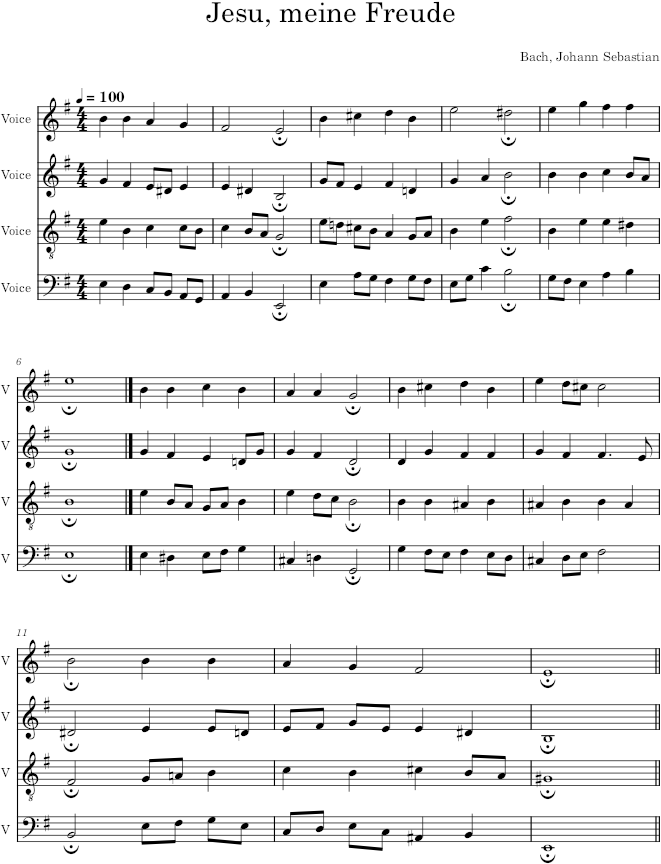 Jesu, meine Freude, BWV 81/7 - Bach — first page preview