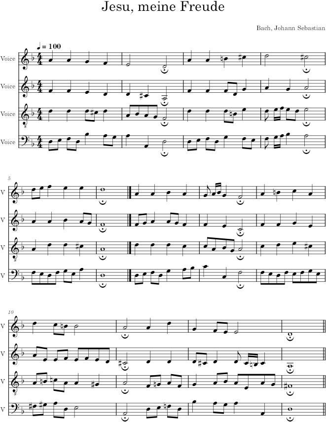 Jesu, meine Freude, BWV 87/7 - Bach — first page preview