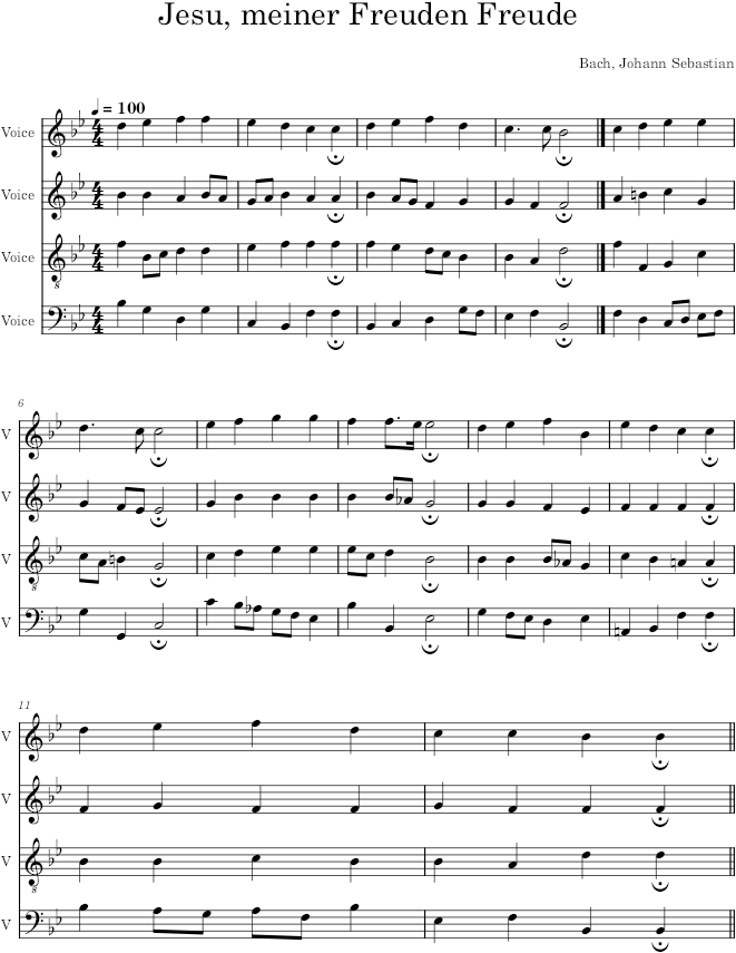 Jesu, meiner Freuden Freude, BWV 360 - Bach — first page preview