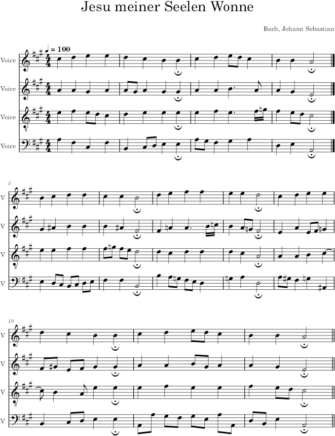 Jesu meiner Seelen Wonne, BWV 359 - Bach — first page preview