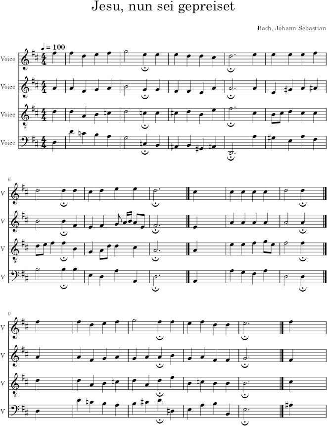 Jesu, nun sei gepreiset, BWV 190/7 - Bach — first page preview