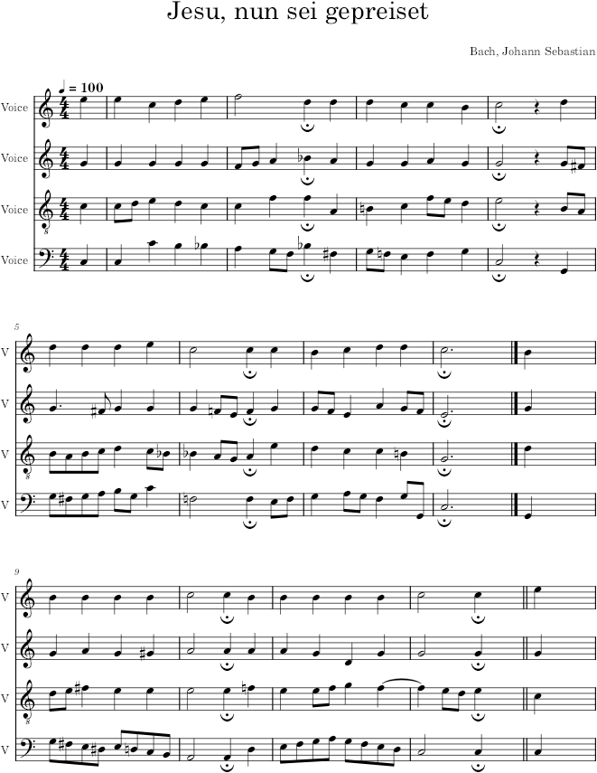 Jesu, nun sei gepreiset, BWV 41/6 & 171/6 - Bach — first page preview