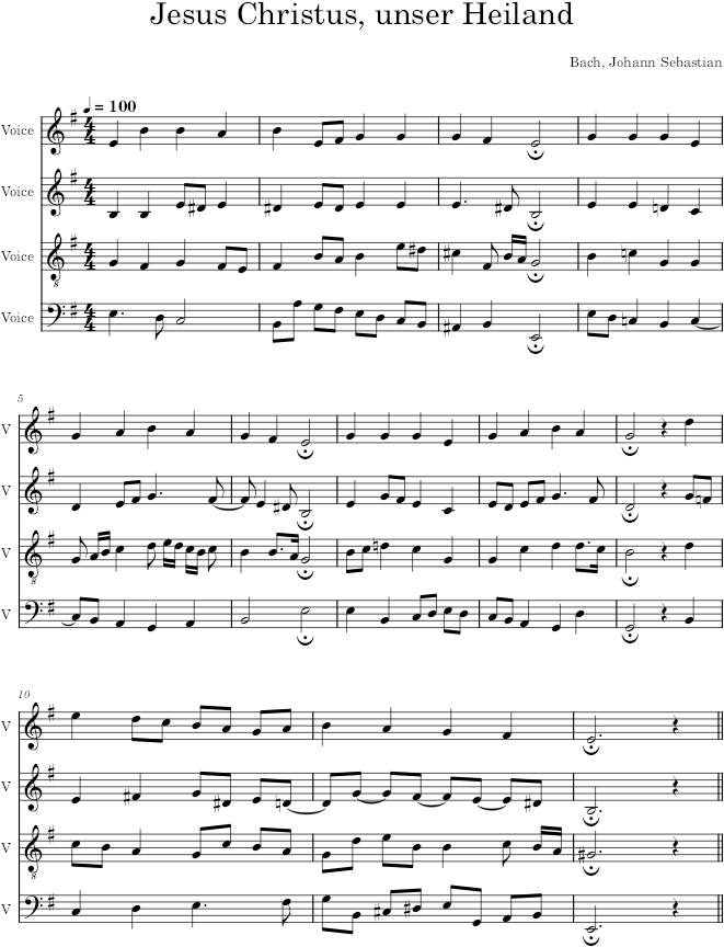 Jesus Christus, unser Heiland, BWV 363 - Bach — first page preview