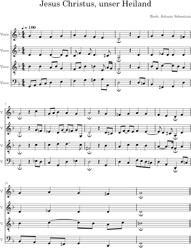Jesus Christus, unser Heiland, BWV 364 - Bach — first page preview