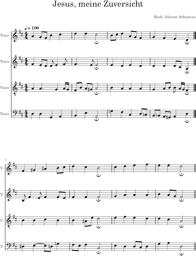 Jesus, meine Zuversicht, BWV 145/8 - Bach — first page preview