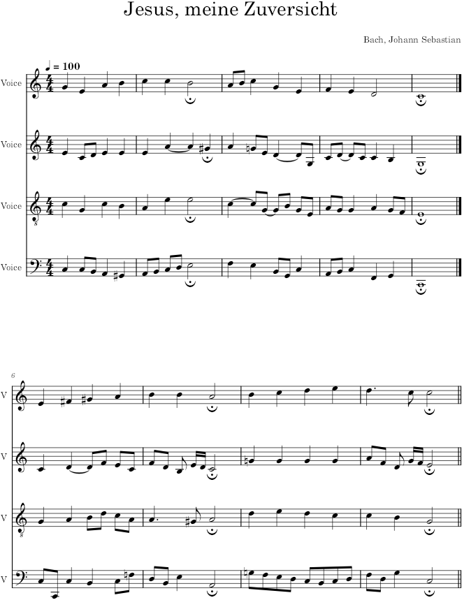 Jesus, meine Zuversicht, BWV 365 - Bach — first page preview