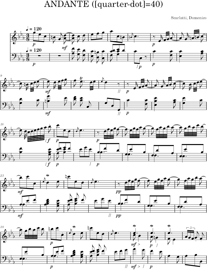 Keyboard Sonata K.158 (L.4) - Scarlatti — first page preview