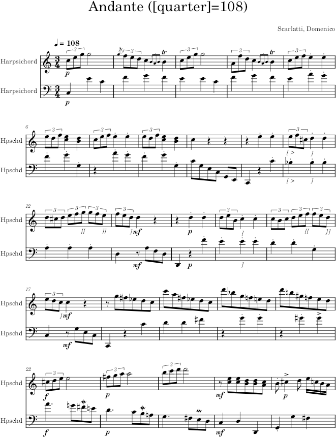 Keyboard Sonata K.165 (L.52) - Scarlatti — first page preview