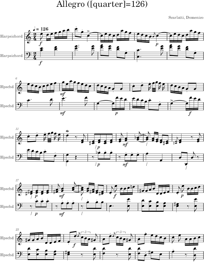 Keyboard Sonata K.200 (L.54) - Scarlatti — first page preview