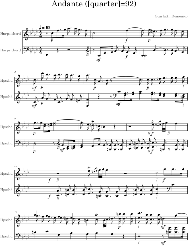 Keyboard Sonata K.238 (L.27) - Scarlatti — first page preview