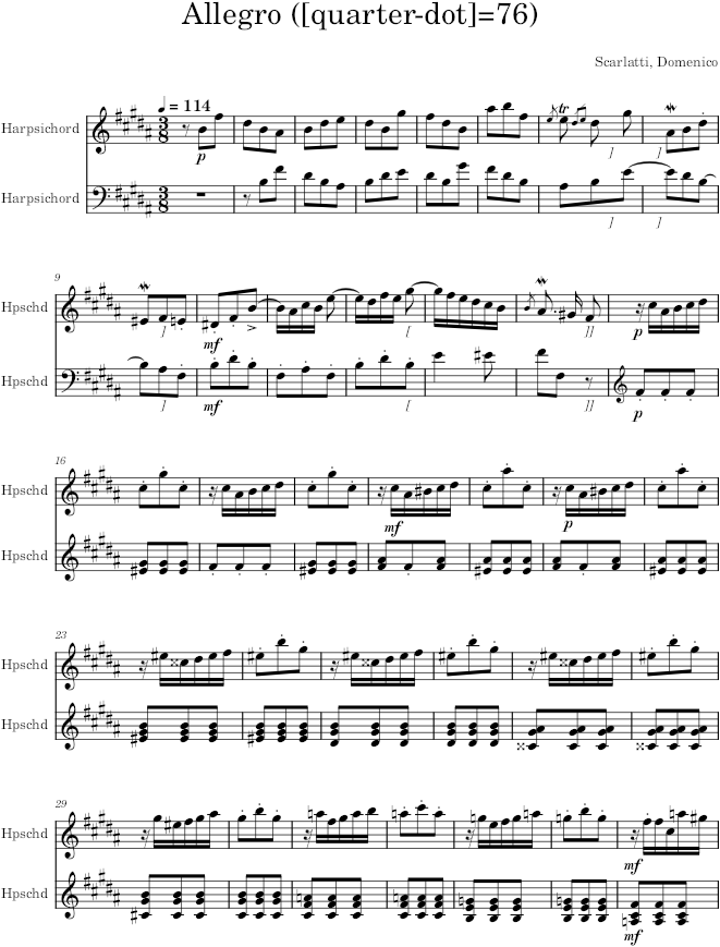 Keyboard Sonata K.244 (L.348) - Scarlatti — first page preview