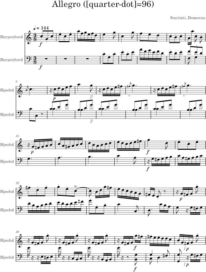 Keyboard Sonata K.251 (L.305) - Scarlatti — first page preview
