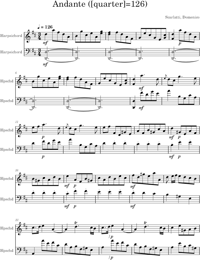 Keyboard Sonata K.281 (L.56) - Scarlatti — first page preview