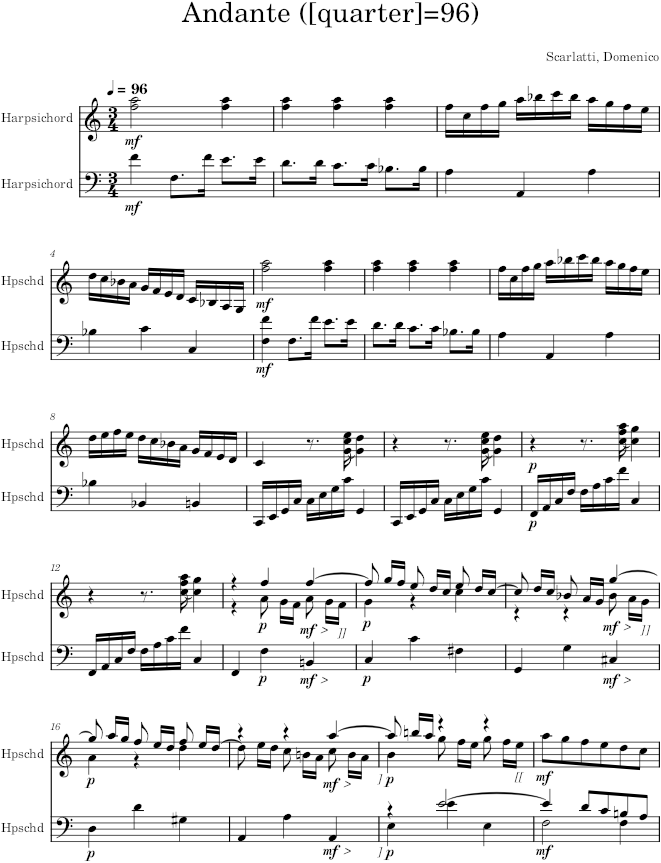 Keyboard Sonata K.296 (L.198) - Scarlatti — first page preview