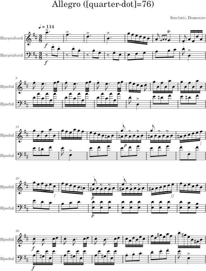 Keyboard Sonata K.336 (L.337) - Scarlatti — first page preview