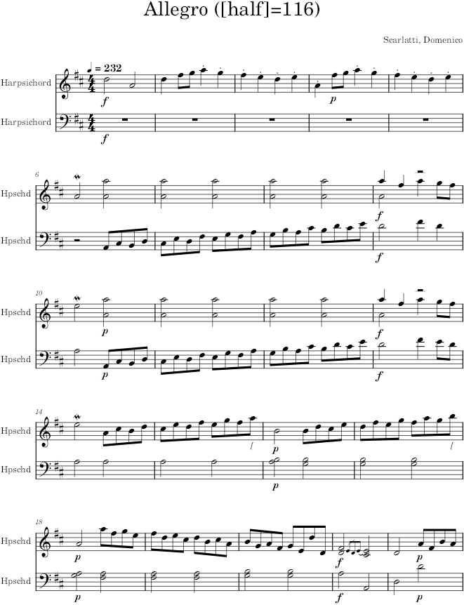 Keyboard Sonata K.345 (L.306) - Scarlatti — first page preview