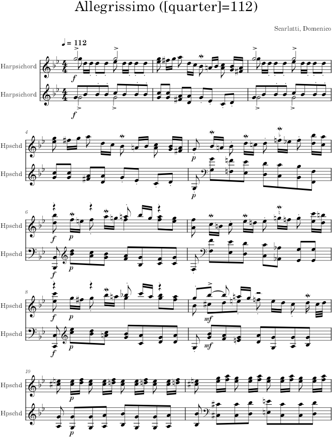 Keyboard Sonata K.450 (L.338) - Scarlatti — first page preview