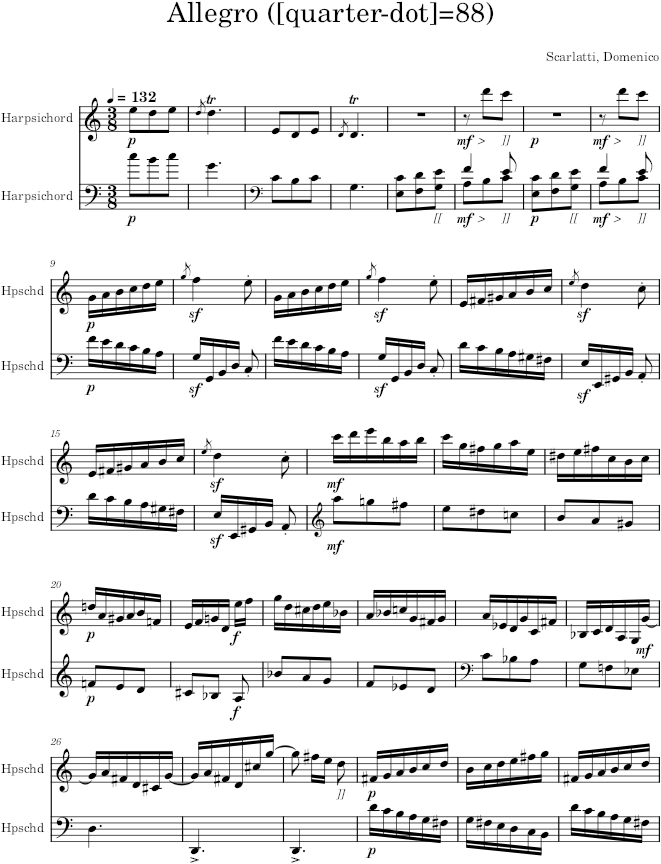 Keyboard Sonata K.461 (L.8) - Scarlatti — first page preview
