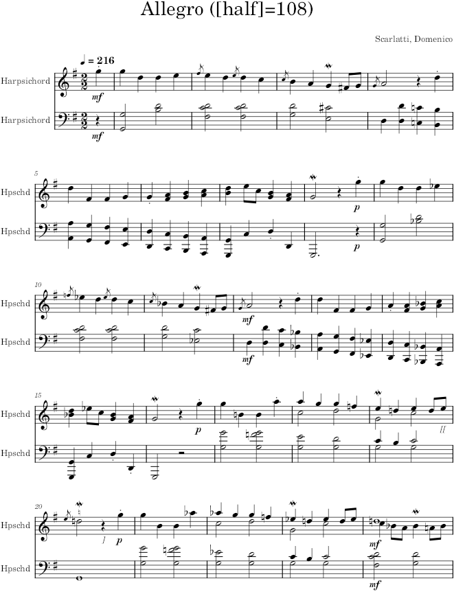 Keyboard Sonata K.470 (L.304) - Scarlatti — first page preview