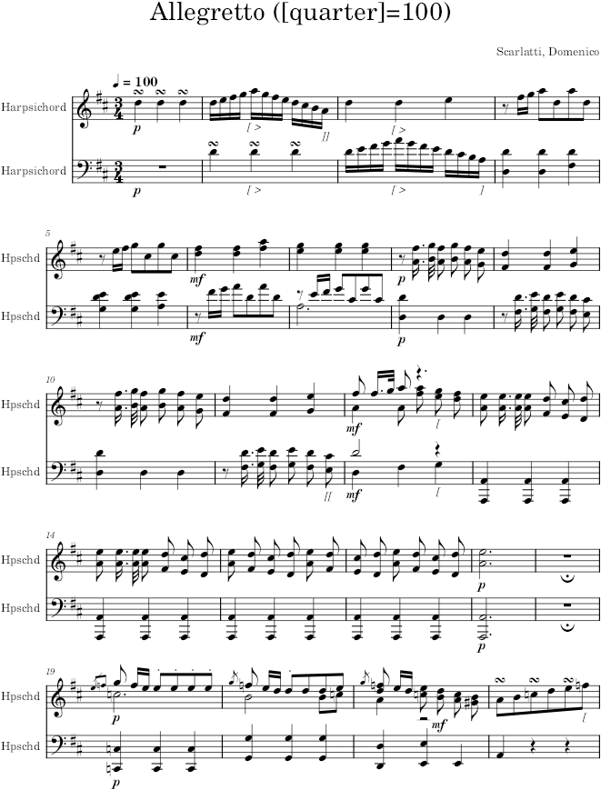 Keyboard Sonata K.491 (L.164) - Scarlatti — first page preview