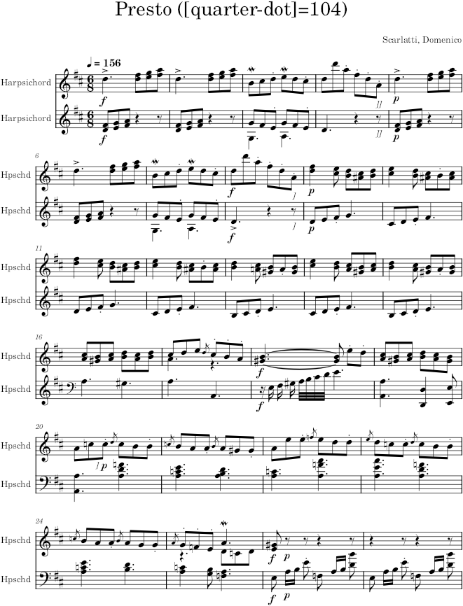Keyboard Sonata K.492 (L.14) - Scarlatti — first page preview